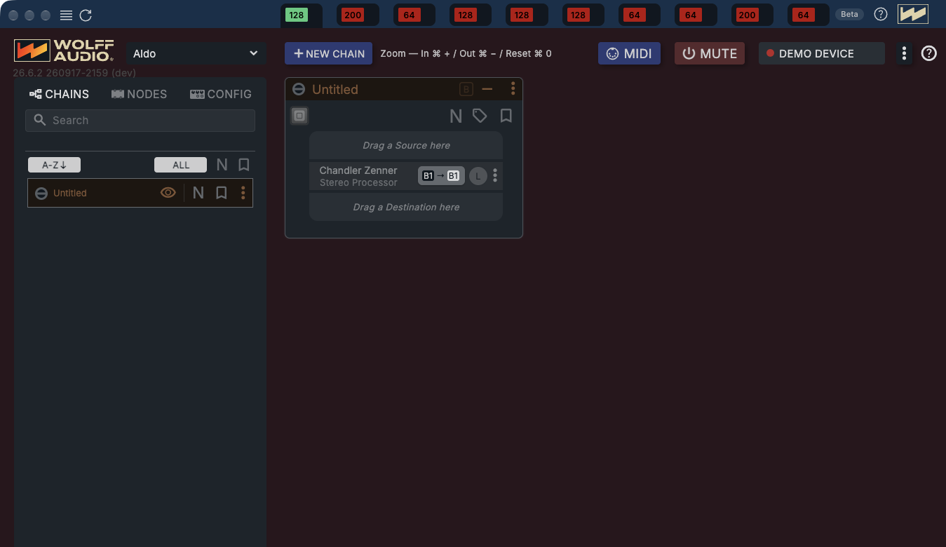 Wolffhound with a ProPatch tab selected. Wolffhound is outlined in orange; the ProPatch app, running inside the tab, is outlined in blue.